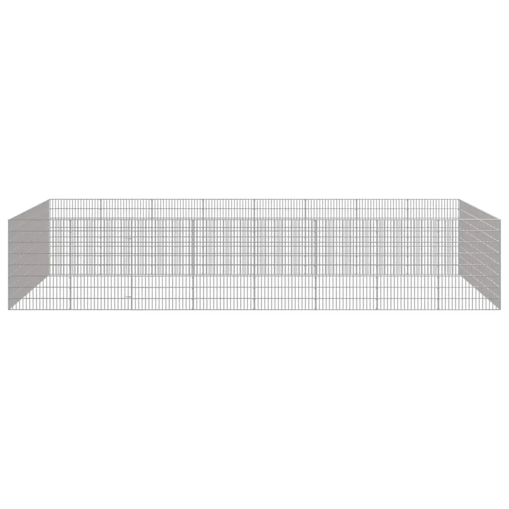 Small Animal Enclosure Galvanised Iron 54 x 80 cm Silver 24 Panel Pen Rabbit Guinea Pig Run Cage Exercise Playpen