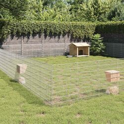 Sturdy Small Animal Enclosure 48-Panel Playpen Silver