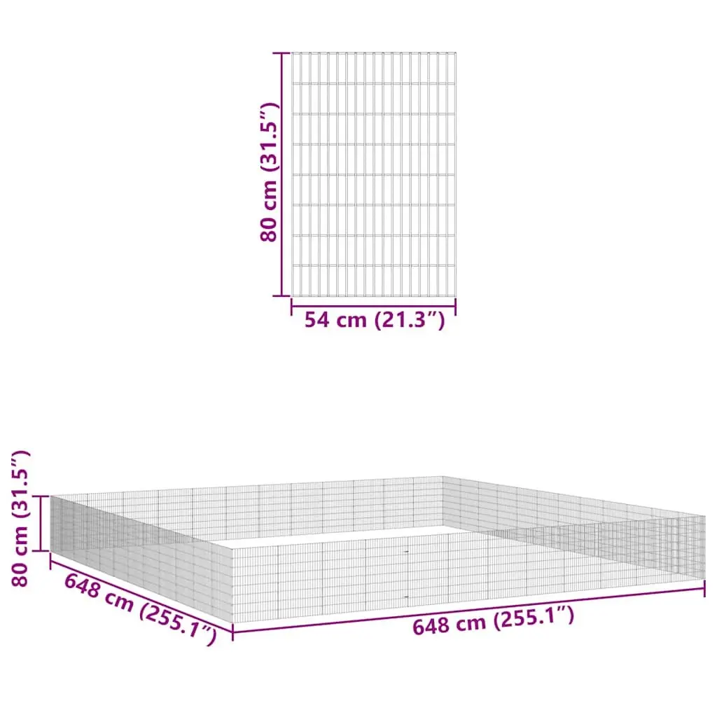 Small Animal Enclosure Galvanised Iron 54 x 80 cm Silver