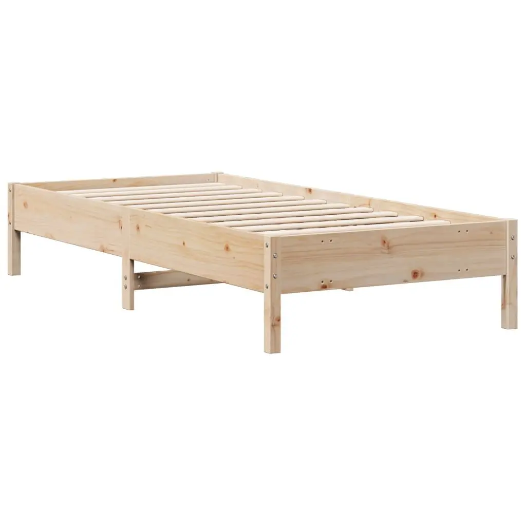 Solid Pine Wood Bookcase Bed Frame 90x190cm