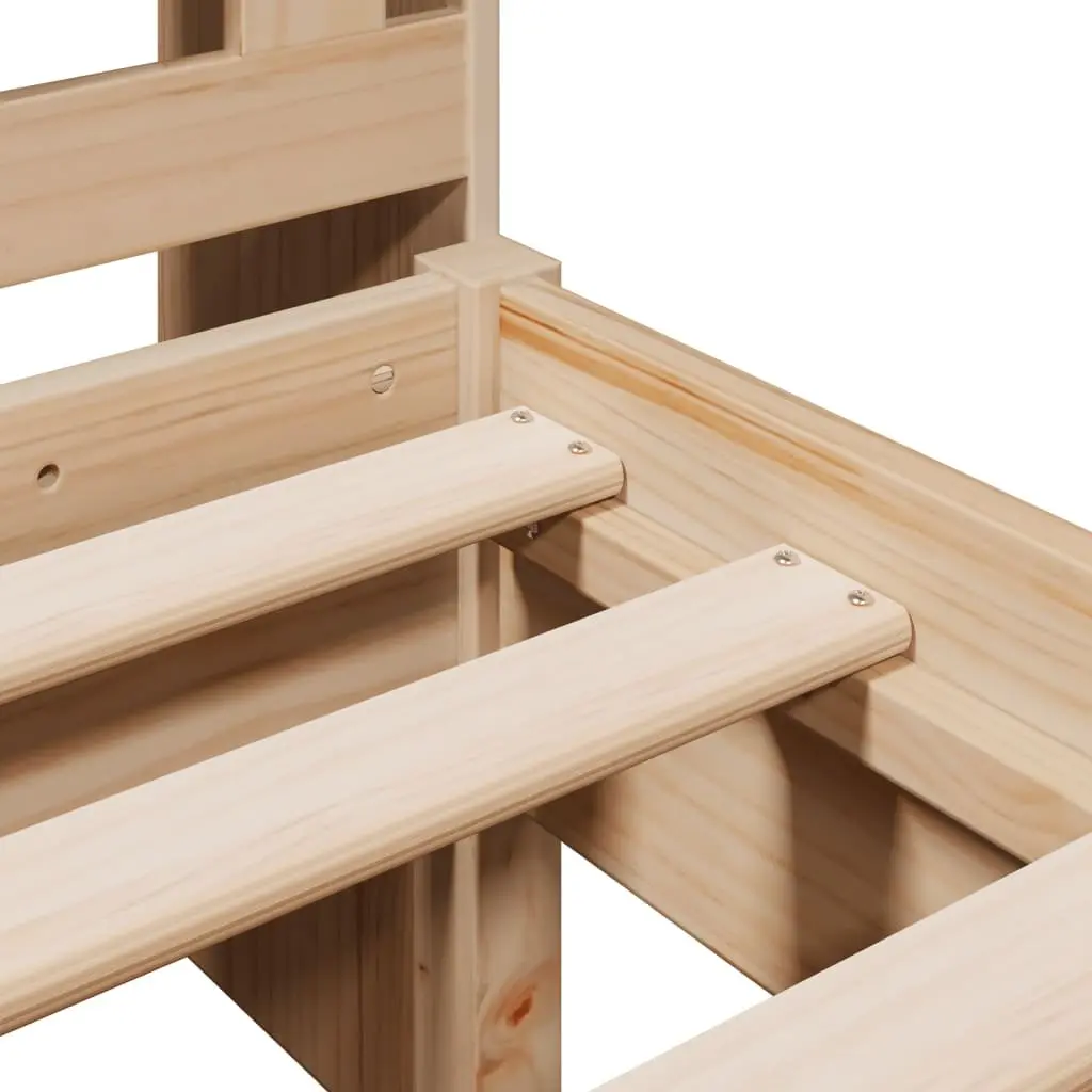 Solid Pine Wood Bookcase Bed Frame 90x190cm
