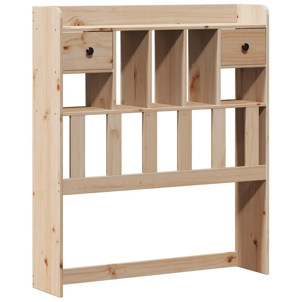 Solid Pine Wood Bookcase Bed Frame 90x190cm in Brown