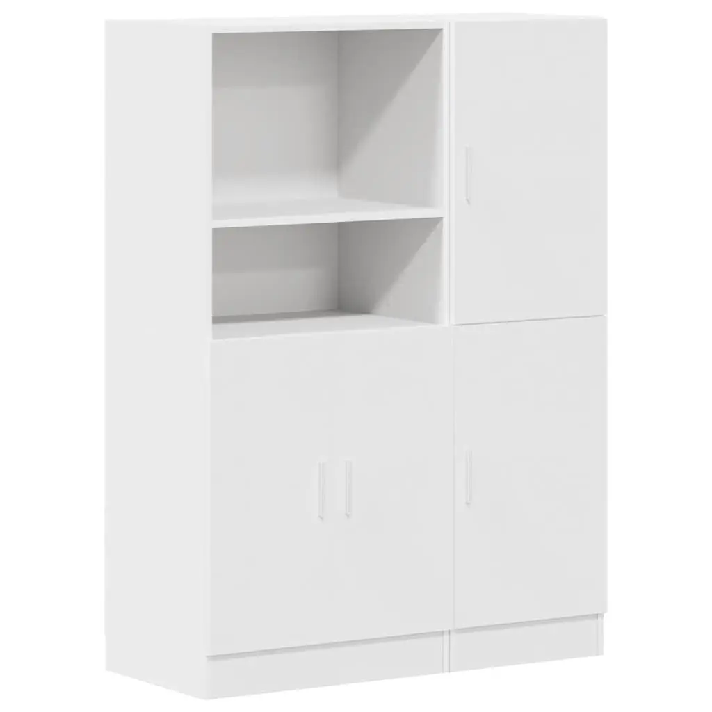 2 Piece White Kitchen Cabinet Set for Storage