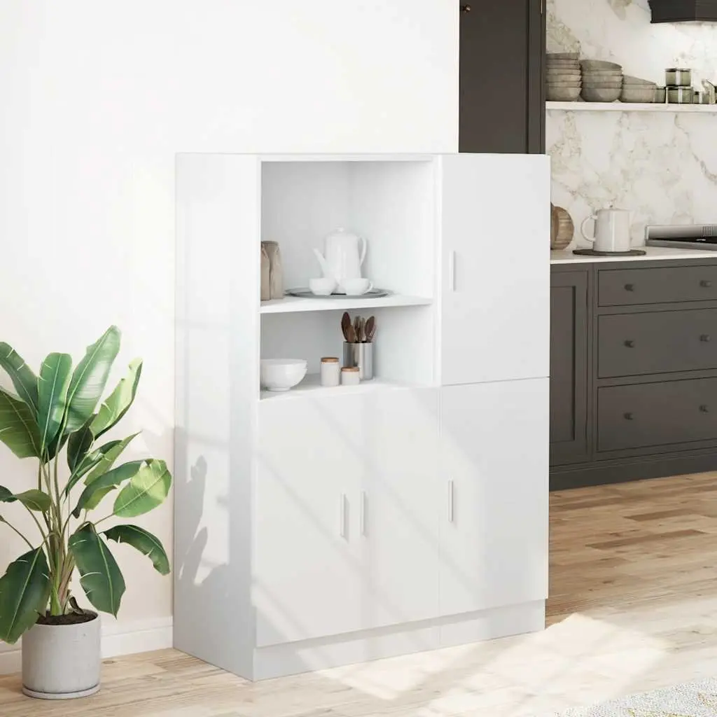 2 Piece White Kitchen Cabinet Set for Storage