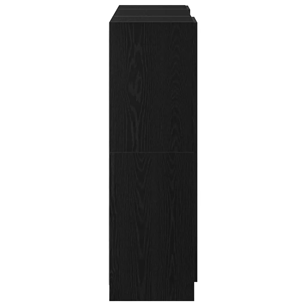 3 Piece Black Kitchen Cabinet Set with Shelves