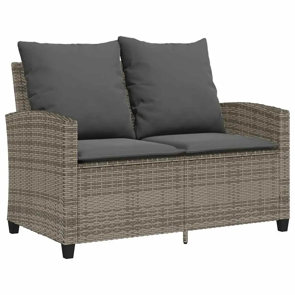 Garden Sofa Set PE Rattan 6 Piece Grey Outdoor Furniture