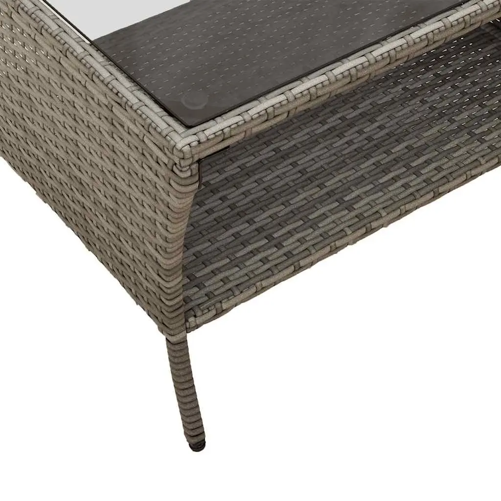 Garden Sofa Set PE Rattan 6 Piece Grey Outdoor Furniture