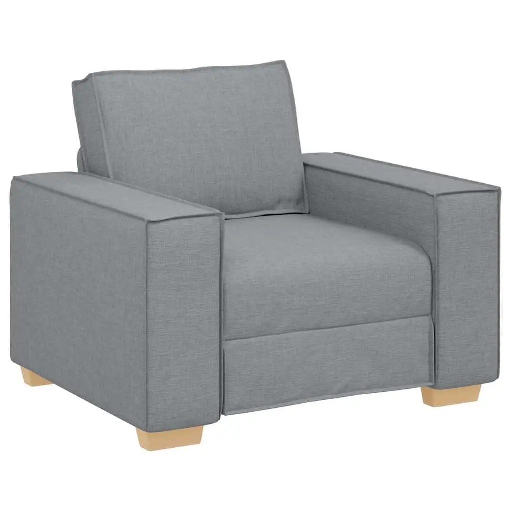 Light Grey Linen-Blend Sofa Set with Sturdy Build