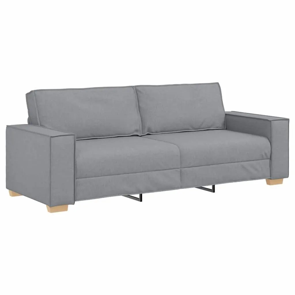 Light Grey Linen-Blend Sofa Set with Sturdy Build
