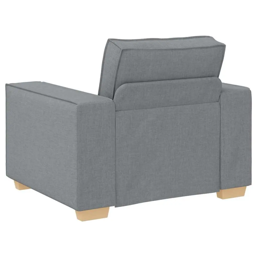 Light Grey Linen-Blend Sofa Set with Sturdy Build