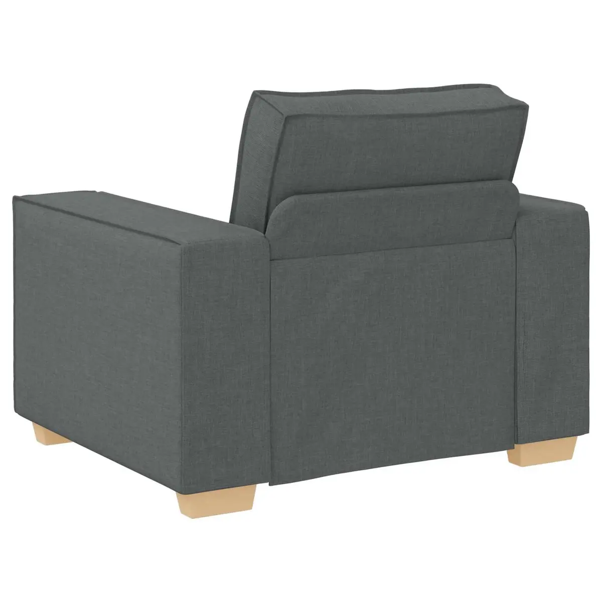 3-Piece Sofa Set Grey Linen-Blend Modern Living Room Furniture 220cm Wide Lounge