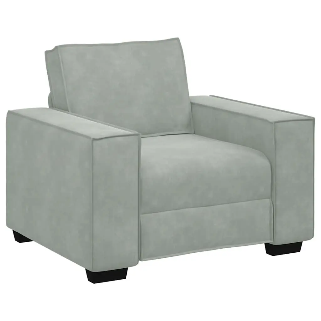 3 Piece Sofa Set Linen-Blend Light Grey Living Room Furniture Armchairs Two-Seater Three-Seater