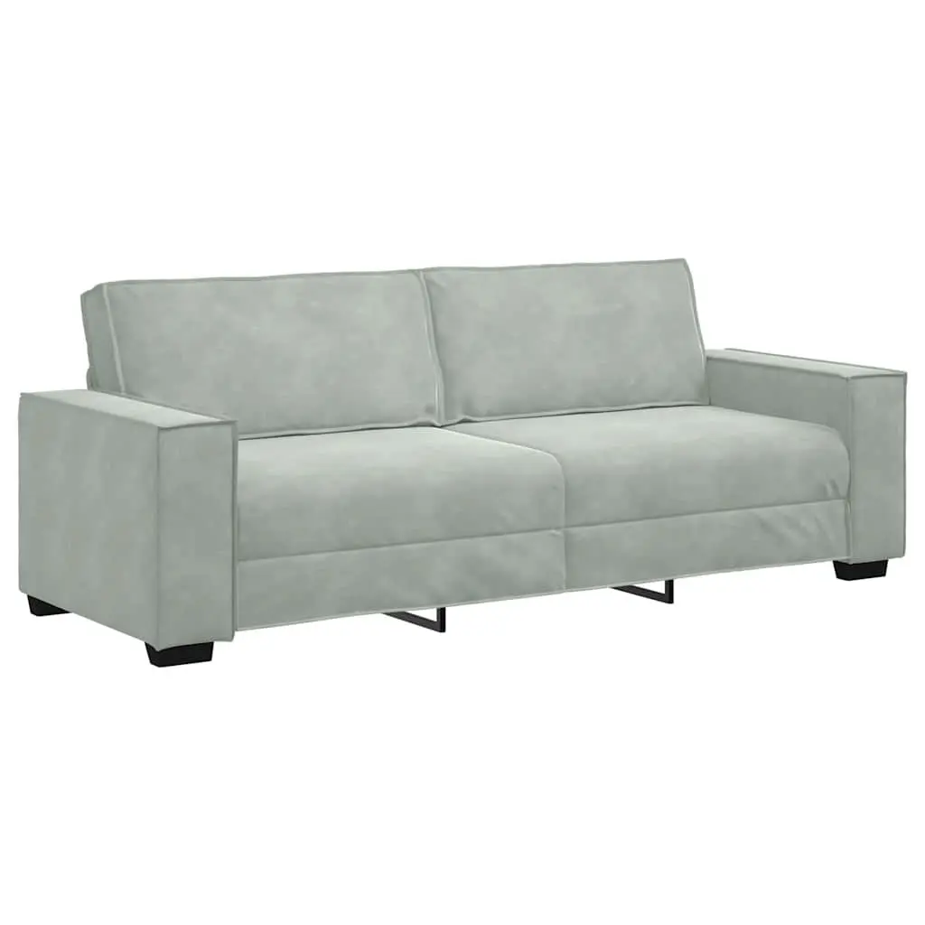 3 Piece Sofa Set Linen-Blend Light Grey Living Room Furniture Armchairs Two-Seater Three-Seater