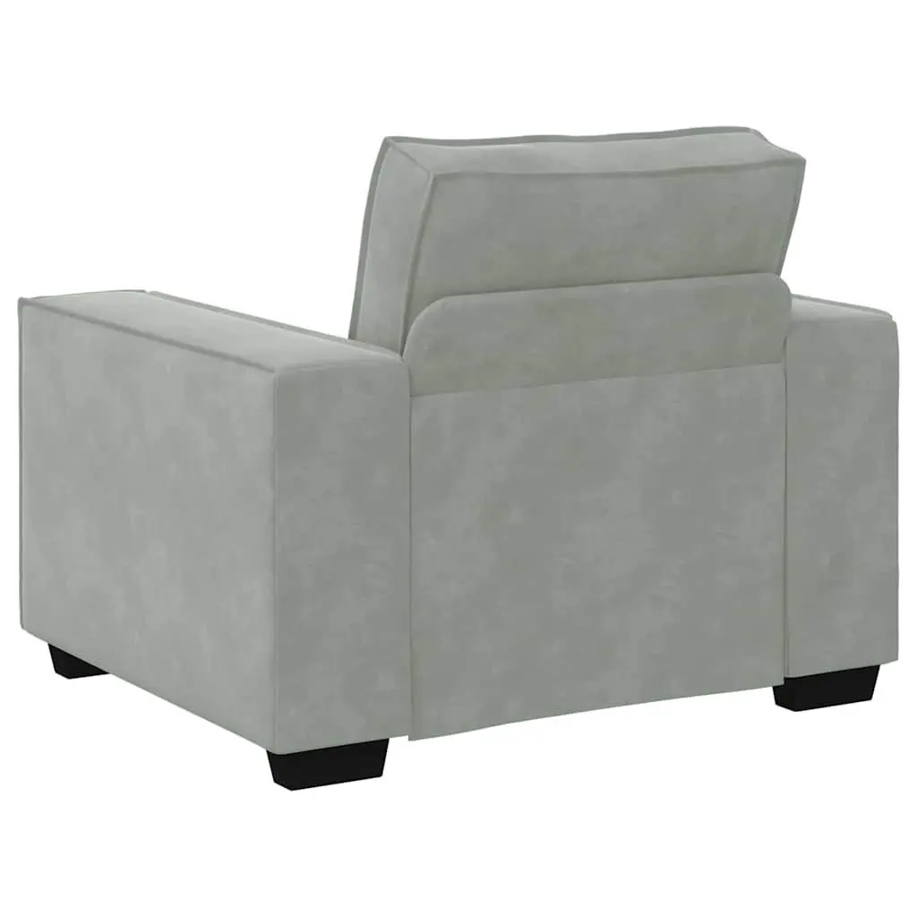 3 Piece Sofa Set Linen-Blend Light Grey Living Room Furniture Armchairs Two-Seater Three-Seater
