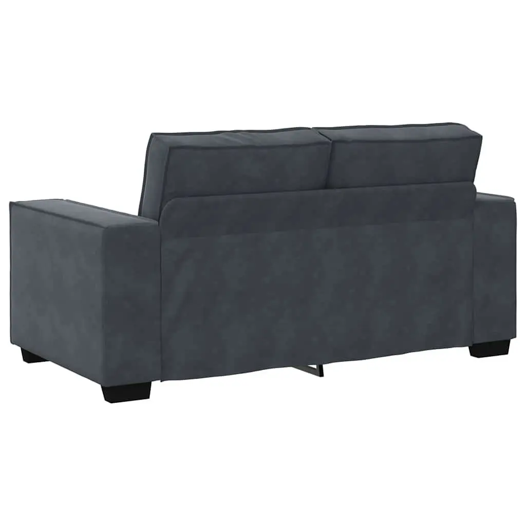 3 Piece Sofa Set Polyester Fabric Grey Velvet