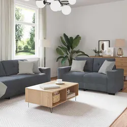 Stylish 3 Piece Grey Velvet Sofa Set for Modern Living