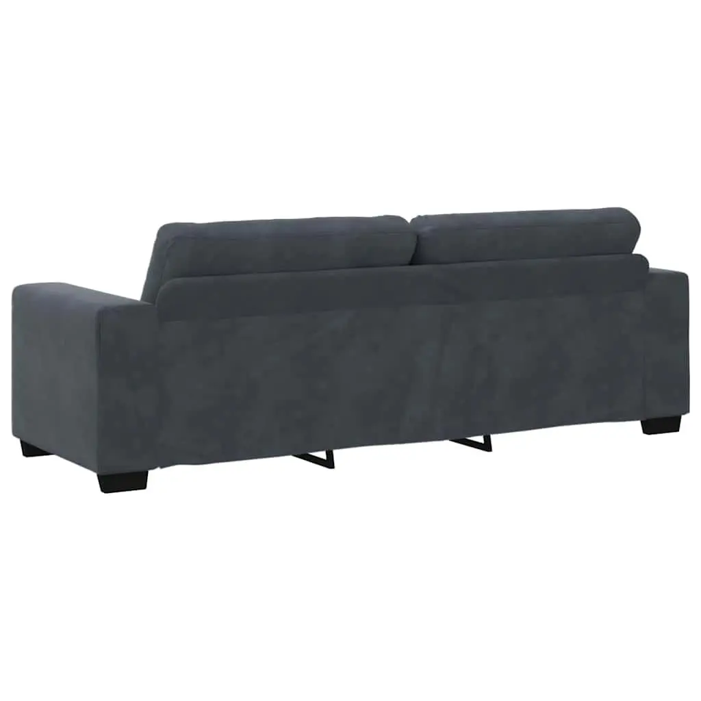3 Piece Sofa Set Velvet Grey Armchair 2 Seater 3 Seater Modern