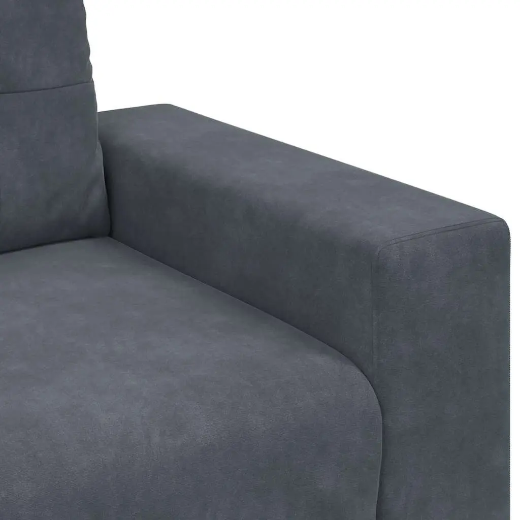 3 Piece Sofa Set Velvet Grey Armchair 2 Seater 3 Seater Modern