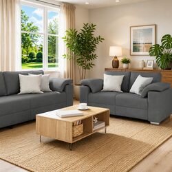 Modern 3-Piece Grey Sofa Set for Comfortable Living Rooms
