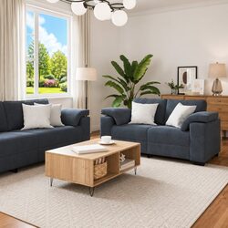 Stylish 3 Piece Grey Velvet Sofa Set for Cozy Living Spaces