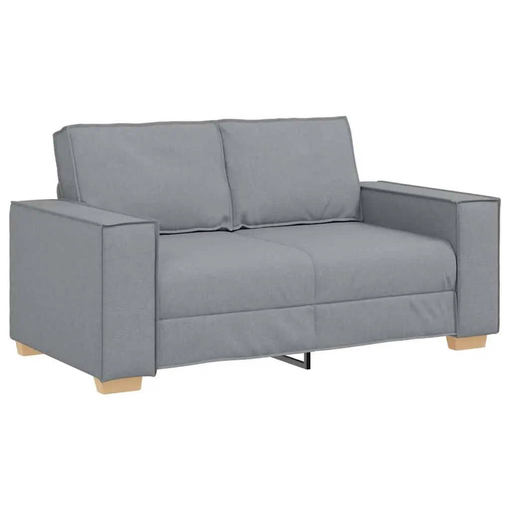 Sofa Set Polyester Fabric 2 Piece Light Grey