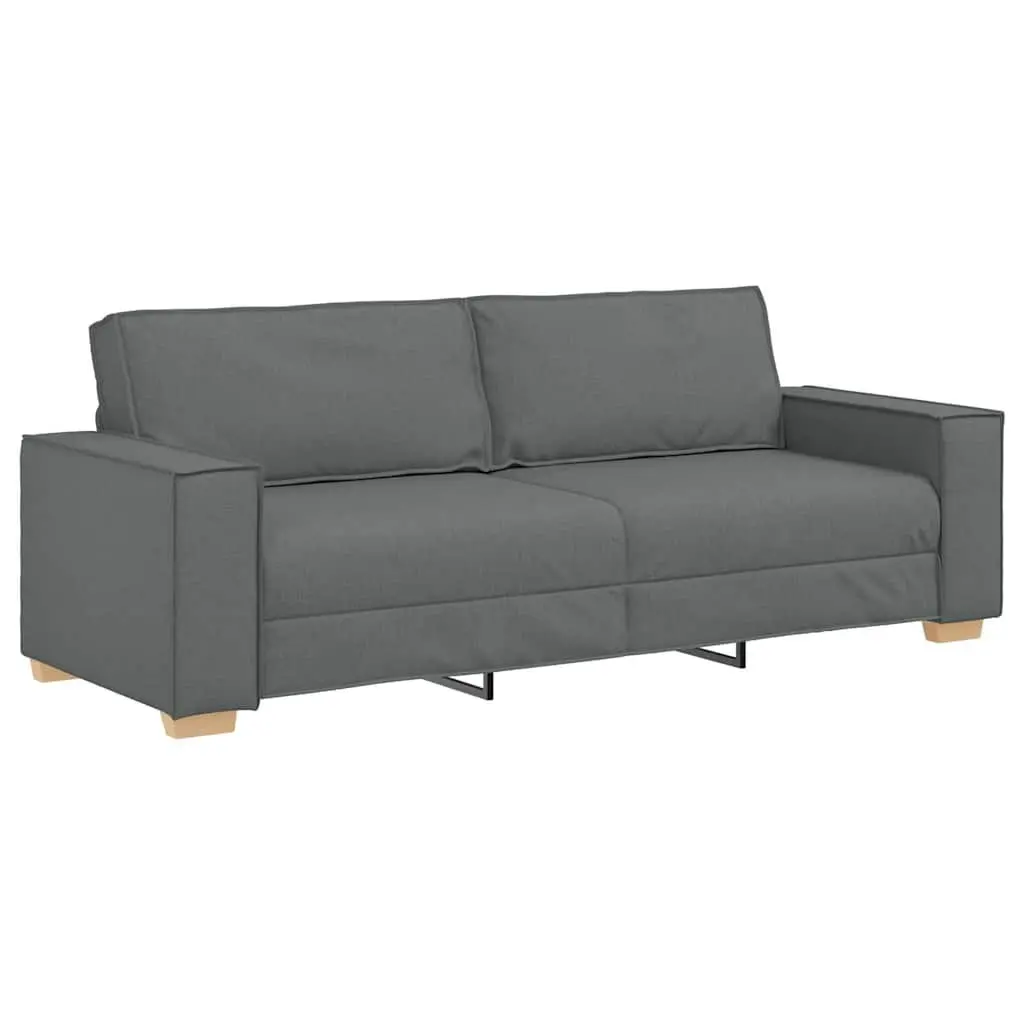 Sofa Set Polyester Fabric 2 Piece Grey Wood and Metal Frame