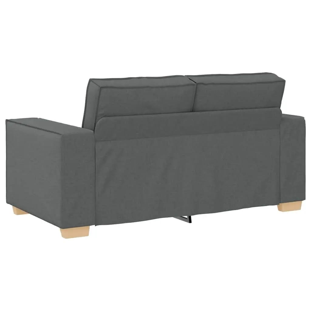 Sofa Set Polyester Fabric 2 Piece Grey Wood and Metal Frame