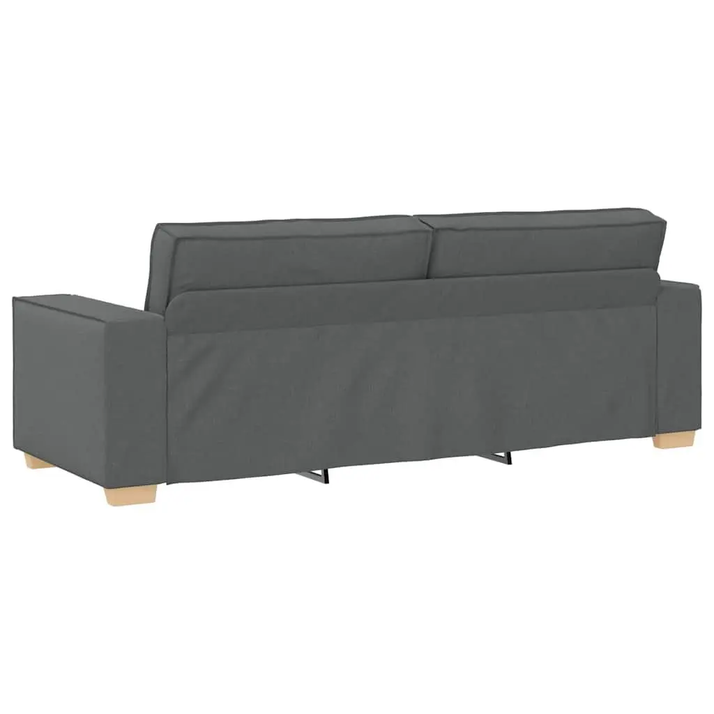 Sofa Set Polyester Fabric 2 Piece Grey Wood and Metal Frame