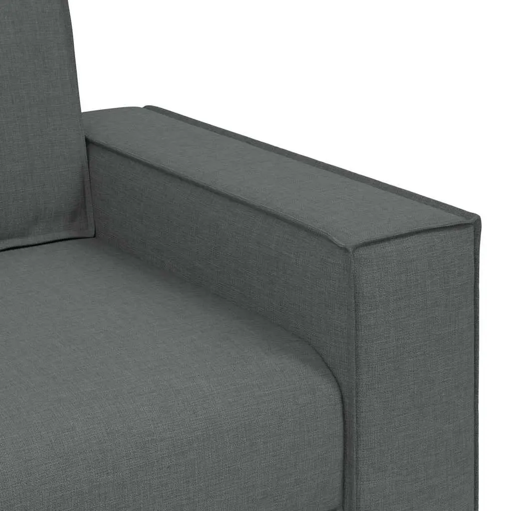 Sofa Set Polyester Fabric 2 Piece Grey Wood and Metal Frame