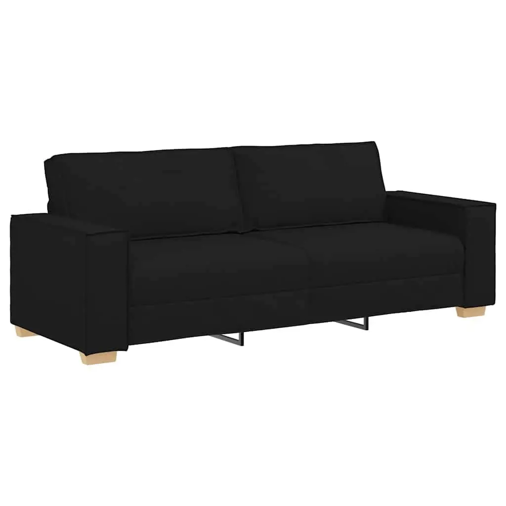 2 Piece Sofa Set with Cushions in Black