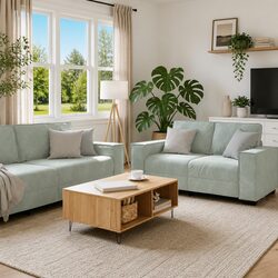 Stylish 2-Piece Grey Velvet Sofa Set for Your Space