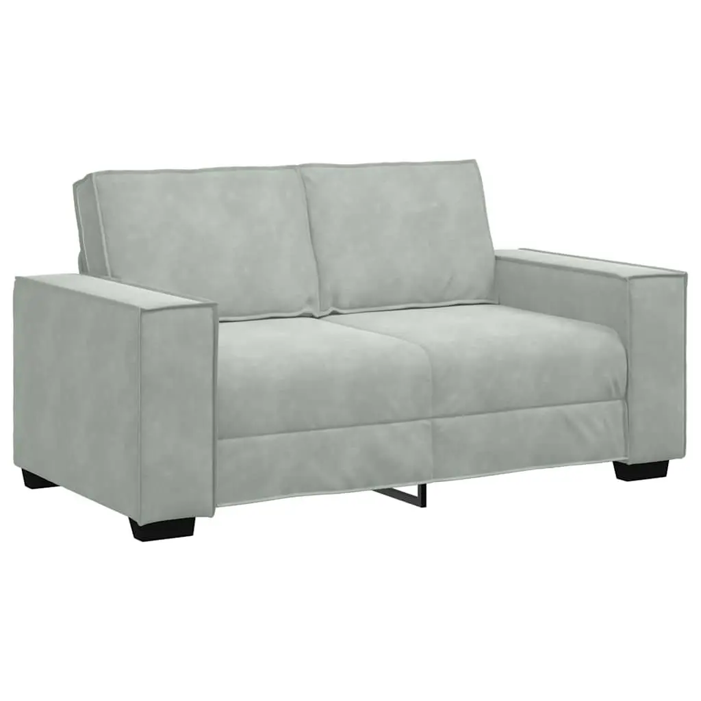2 Piece Sofa Set Grey Velvet Lounge Suite Living Room Furniture Cushions