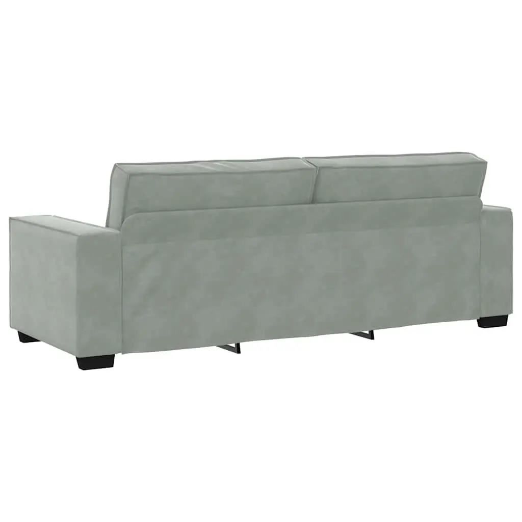 2 Piece Sofa Set Grey Velvet Lounge Suite Living Room Furniture Cushions