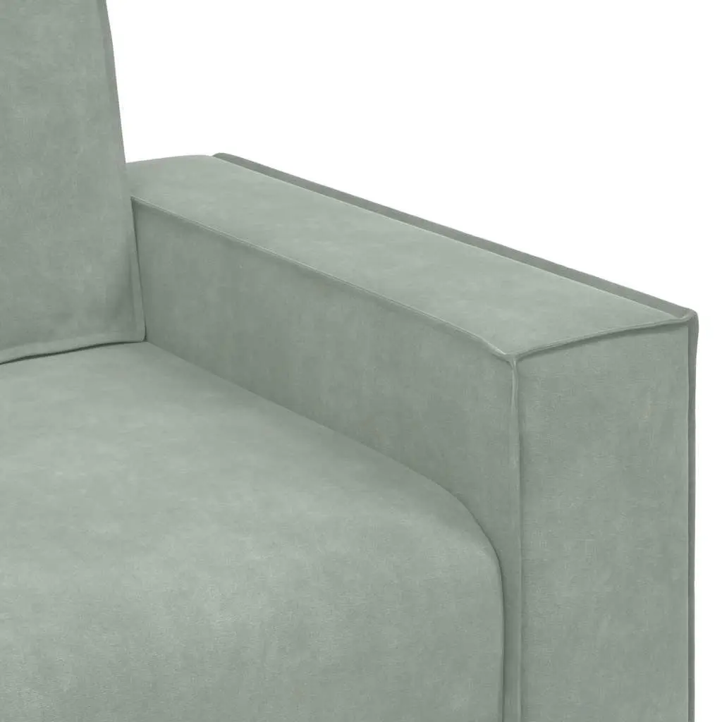 2 Piece Sofa Set Grey Velvet Lounge Suite Living Room Furniture Cushions