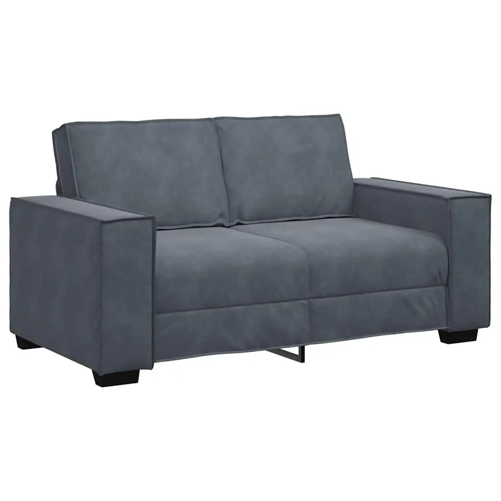 Sofa Set Velvet Grey 2 Piece Lounge Suite Furniture