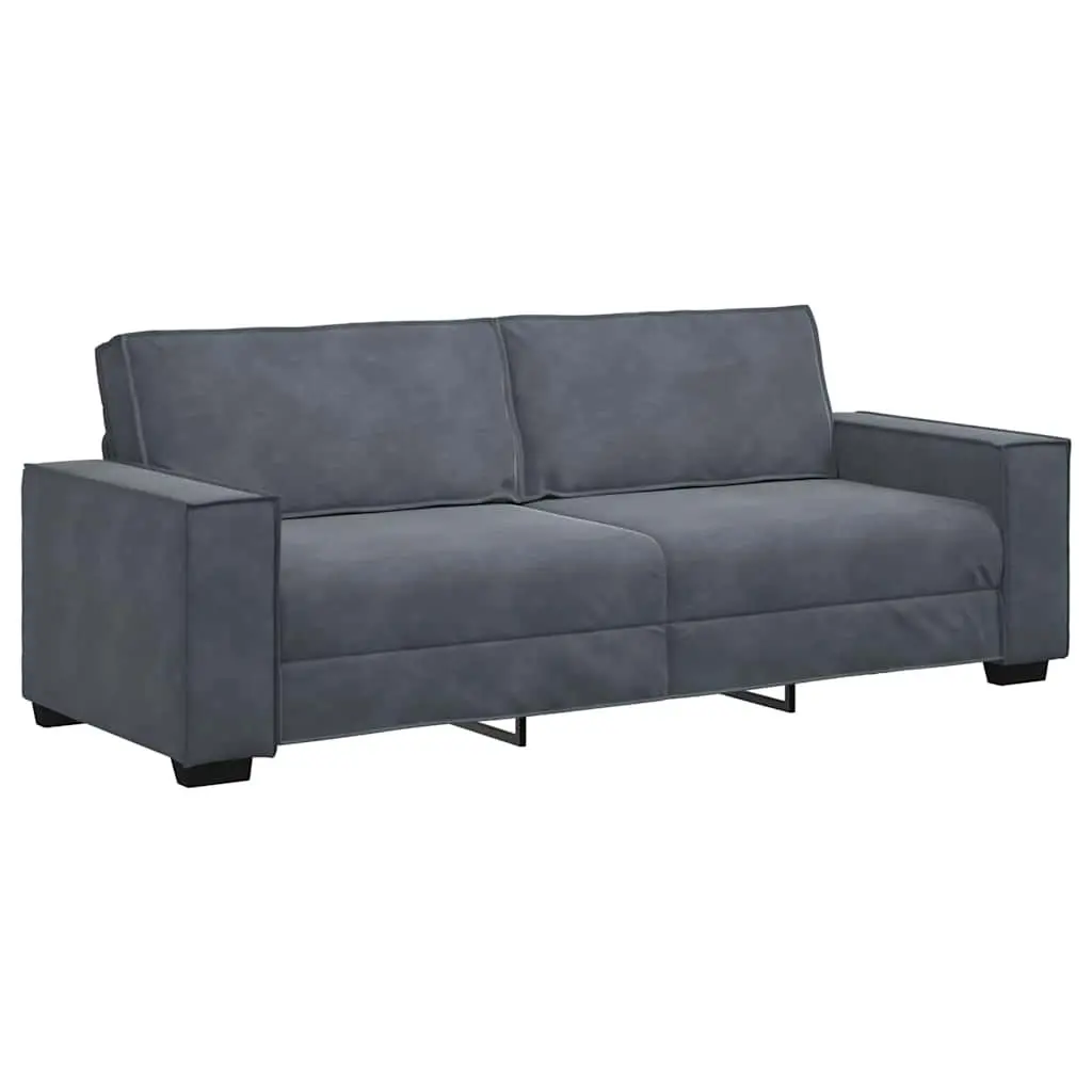Sofa Set Velvet Grey 2 Piece Lounge Suite Furniture