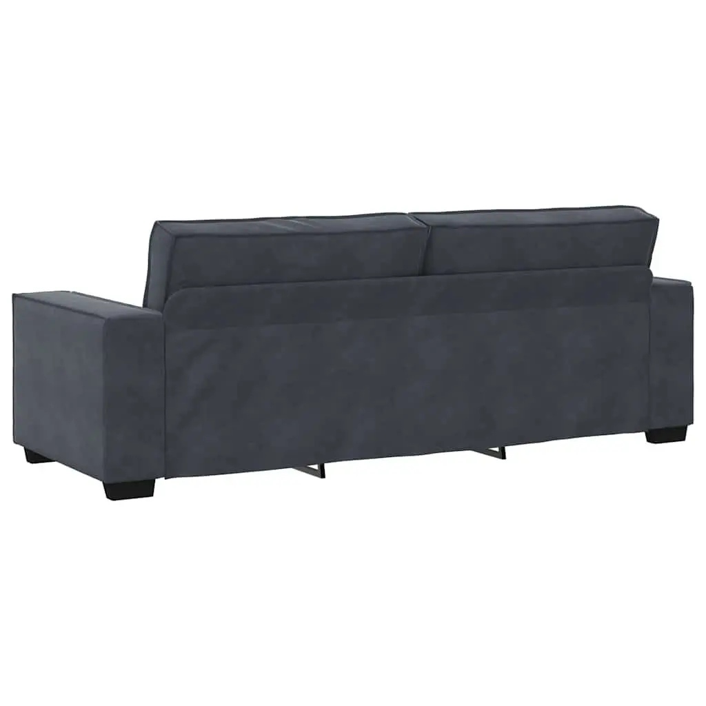 Sofa Set Velvet Grey 2 Piece Lounge Suite Furniture