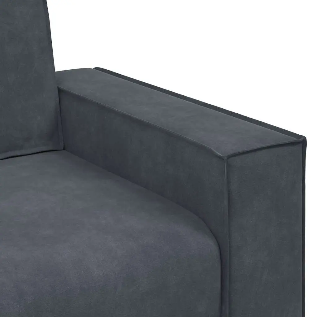 Sofa Set Velvet Grey 2 Piece Lounge Suite Furniture