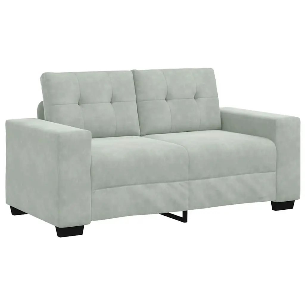 Grey Velvet 2 Piece Sofa Set for Comfort