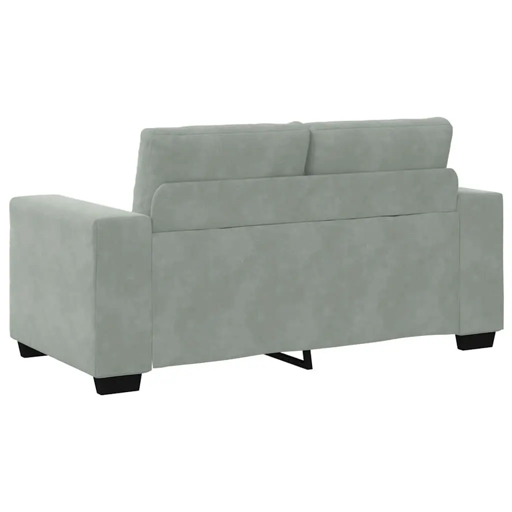 Grey Velvet 2 Piece Sofa Set for Comfort