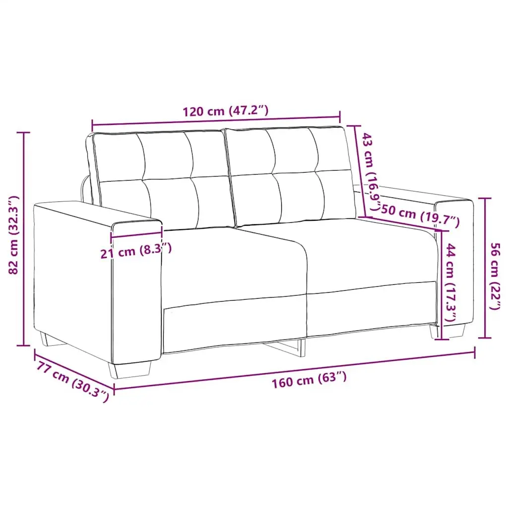 Grey Velvet 2 Piece Sofa Set for Comfort