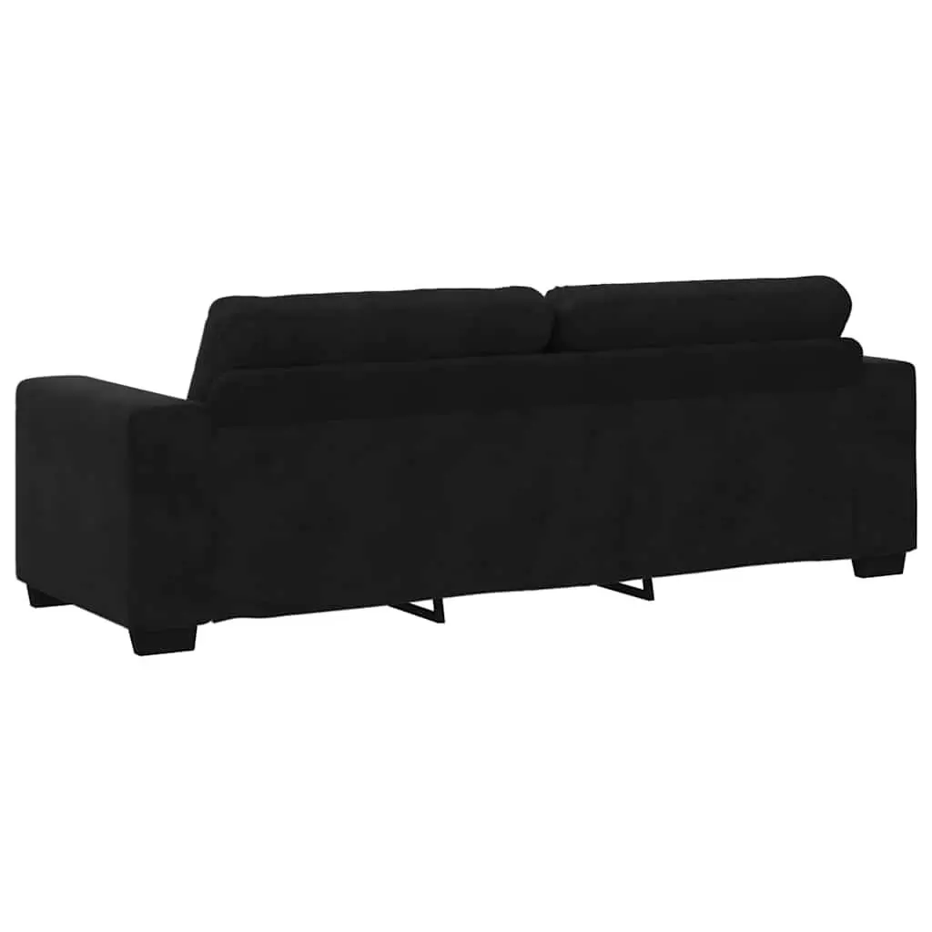 Black Velvet 2 Piece Sofa Set with Durable Frame