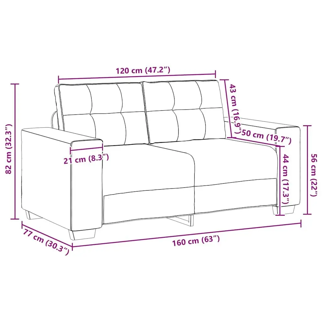 Black Velvet 2 Piece Sofa Set with Durable Frame