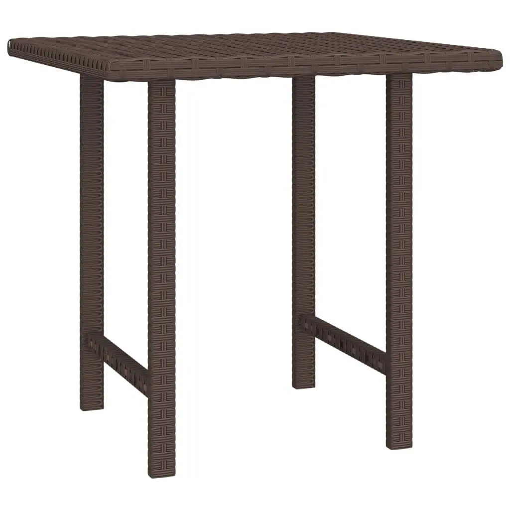 Garden Side Tables Set PE Rattan Powder-coated Steel Brown 3 Piece