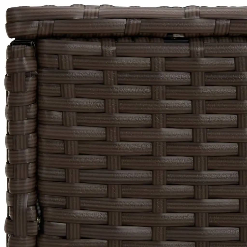 Garden Side Tables Set PE Rattan Powder-coated Steel Brown 3 Piece