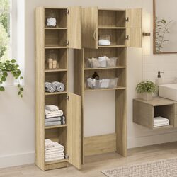 Sonoma Oak Bathroom Storage Cabinet Set - 2 pcs
