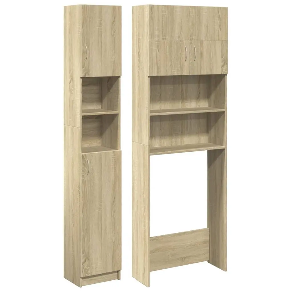 Bathroom Set Engineered Wood 2pcs Brown Sonoma Oak