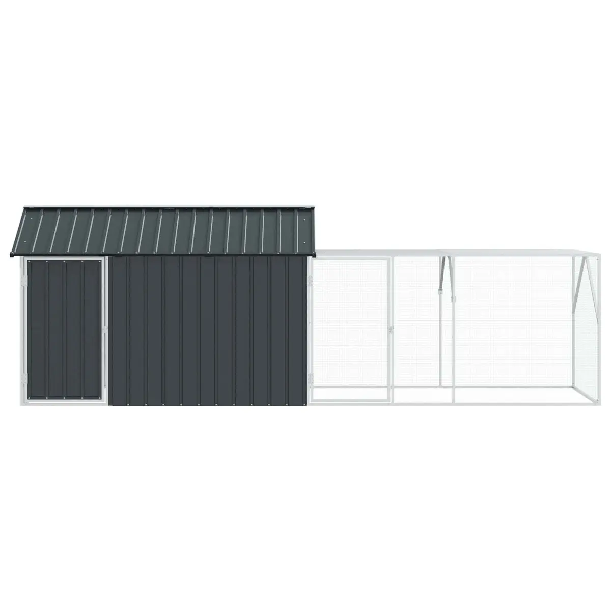 Bird Cage Galvanised Steel Large Rectangular Anthracite Outdoor Aviary