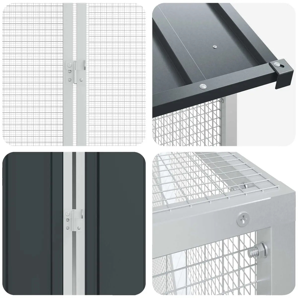 Bird Cage Galvanised Steel Rectangular Anthracite Outdoor Garden Aviary