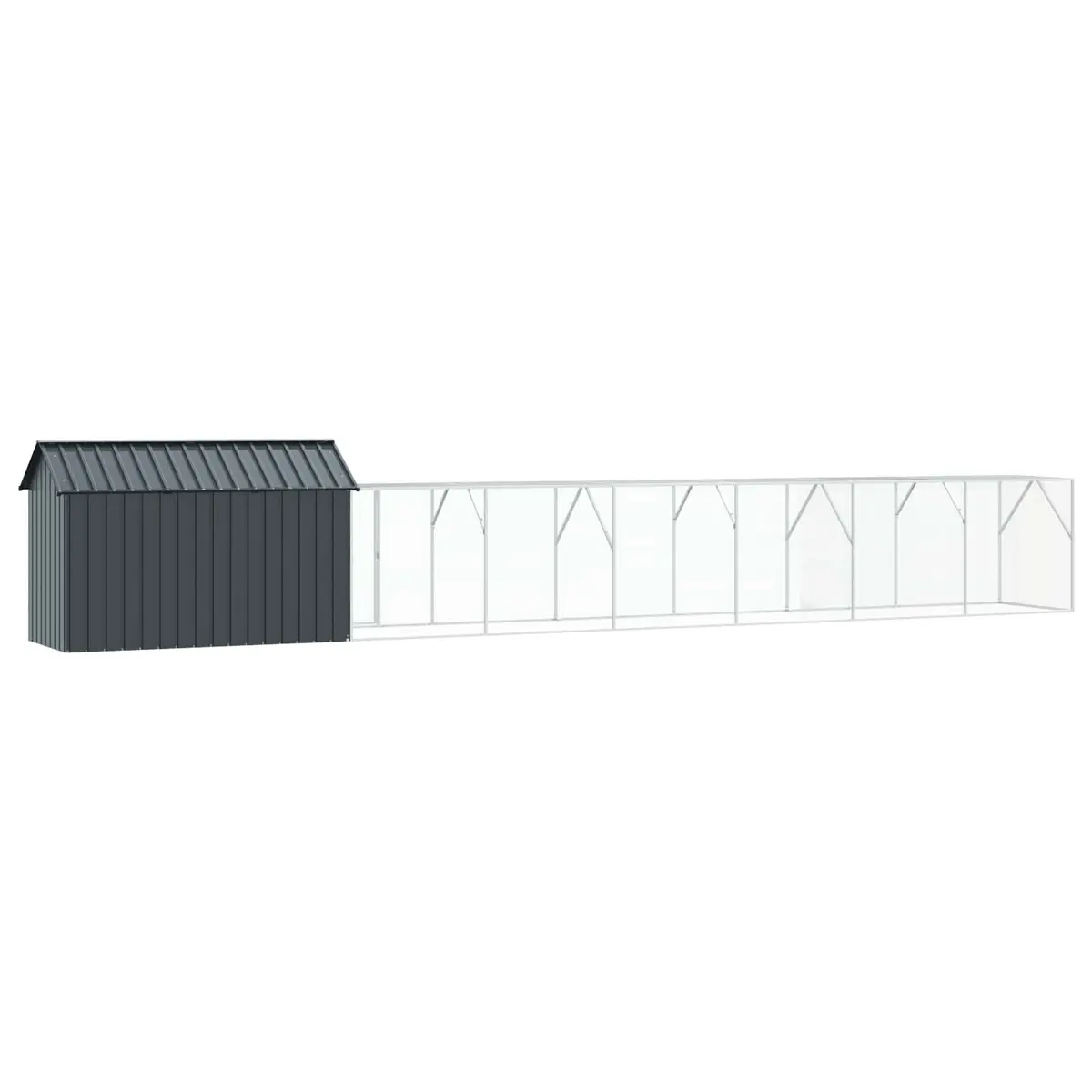 Rectangular Bird Cage Galvanised Steel 821.5x111x142cm Anthracite
